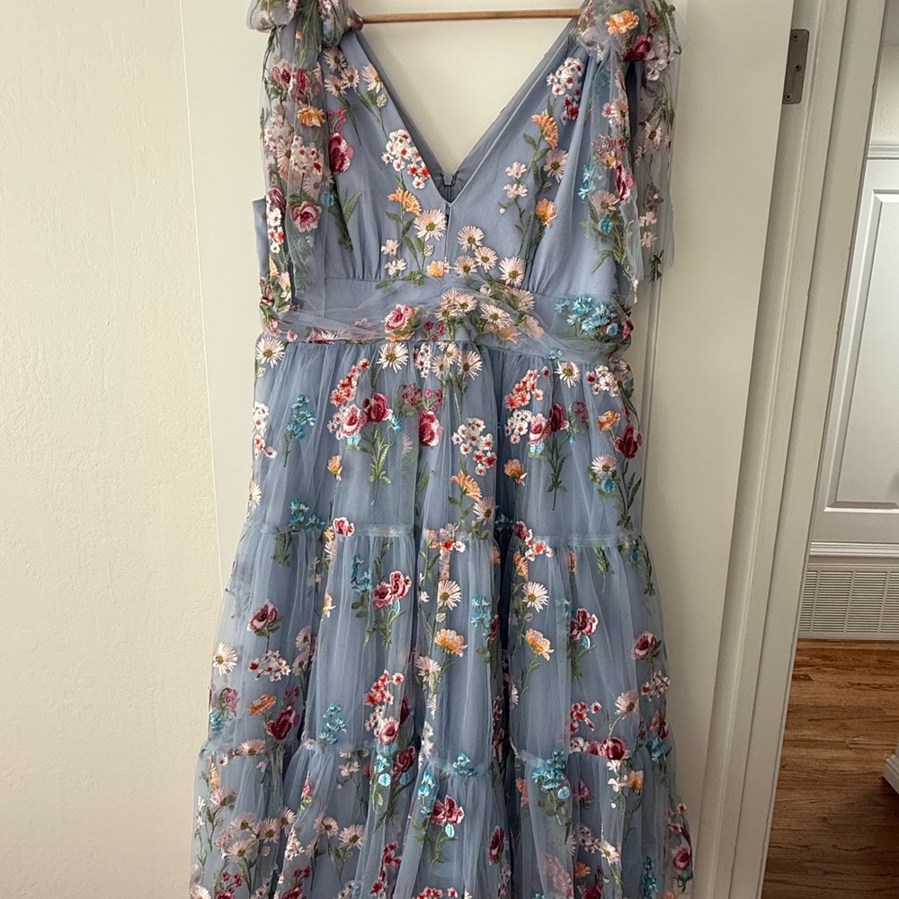 JessaKae Margaret Blue Floral Midi Dress